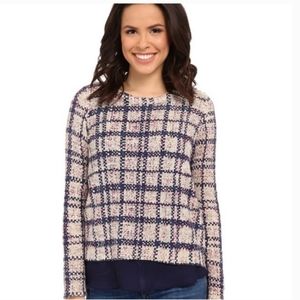 Lucky Brand | layered tulle plaid sweater
